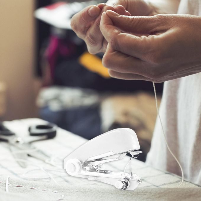 Handheld Sewing Machine Cloth Sewing Machine Needlework Tools White