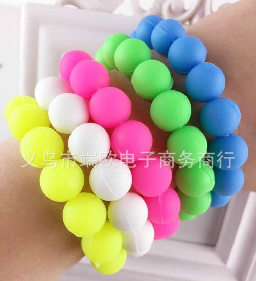 Multi-color Handmade Bracelet Fluorescence Candy Color Beads Ball Stretch Bracelet