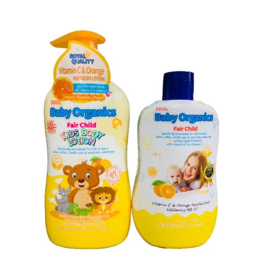 Baby Organics Fair Child Vitamin C Kids Body Loton  500ml & Vitamin C Oil 400ml