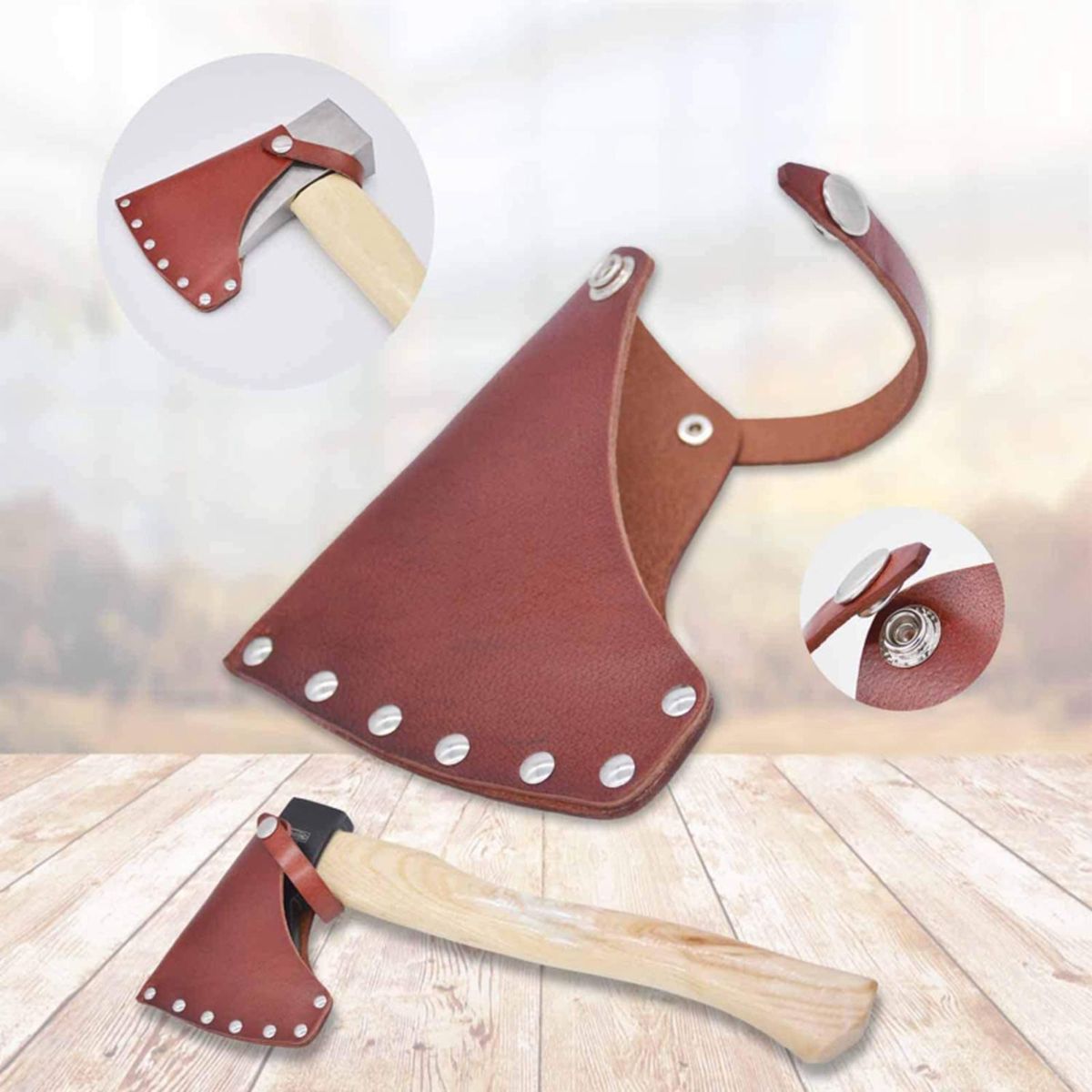 Leather Axe  Leather Handle Guard Brown Hatchet