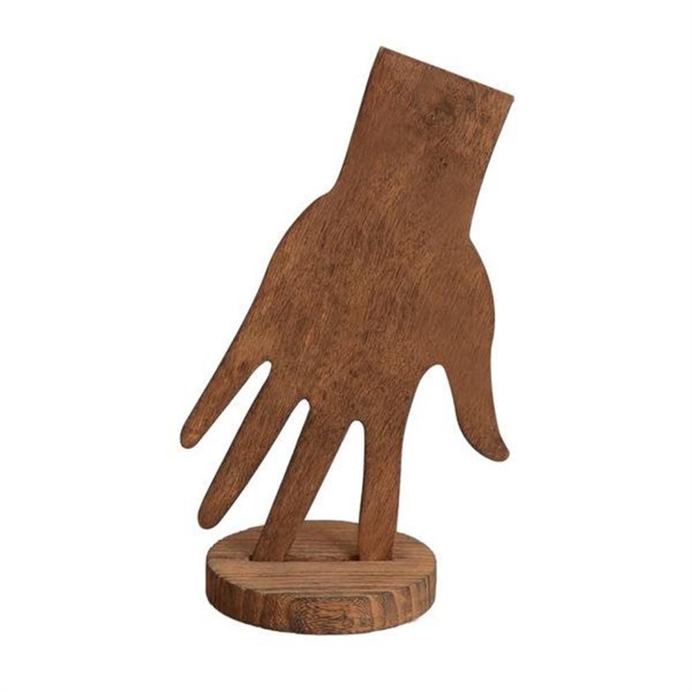 Wooden Bracelet Rings Display Stand Palm-shaped Jewelry