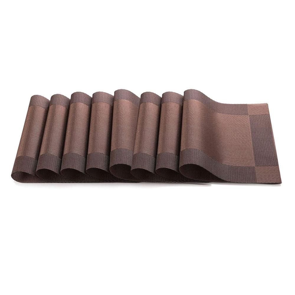 8 Pcs Placemat PVC Dining Non-Slip Insulation Plate Pads Bowl Pad Coasters Tablecloth Pad Table Bowl Mats Home Decor