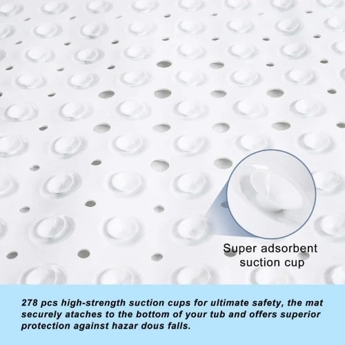 Anti Slip Mat For Bathroom Floor - 38cm x 76cm - White