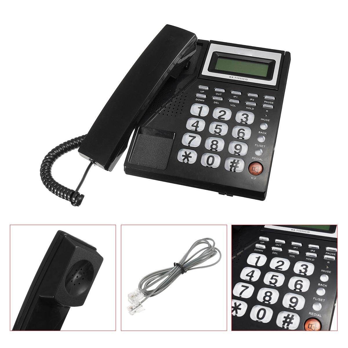 Corded Phone Caller ID Landline Desktop Home Telephone Hotel Bar Black (black)