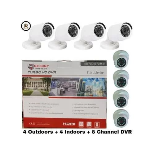 Gz Sony 1080p Ahd Cctv Camera - 4 Indoor + 4 Outdoor Camera + One 8 Channel Dvr