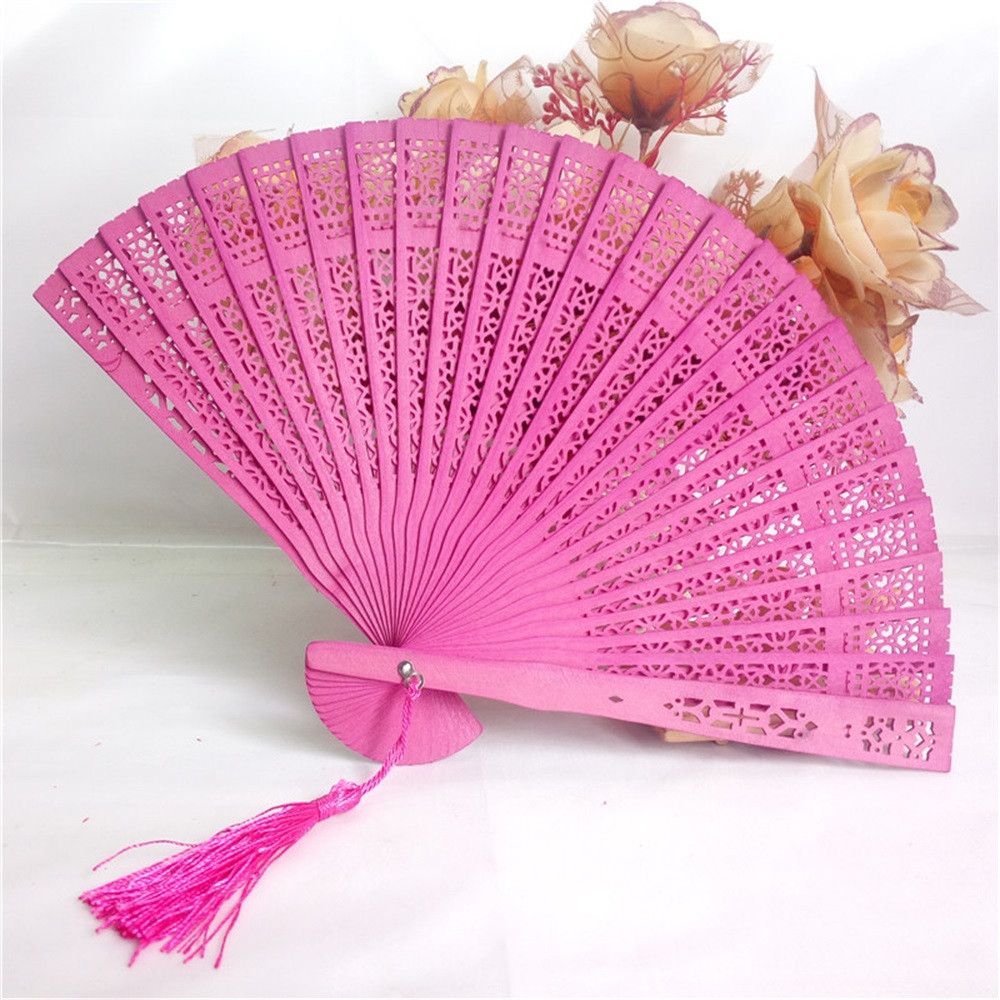 2018 Garden #0523 Parties Bamboo Fan Chinese Carved Wedding Party Hand For Style Wooden Fragrant Folding