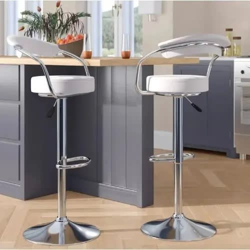 Adjustable Height Swivel Bar Stool - 2 Pcs