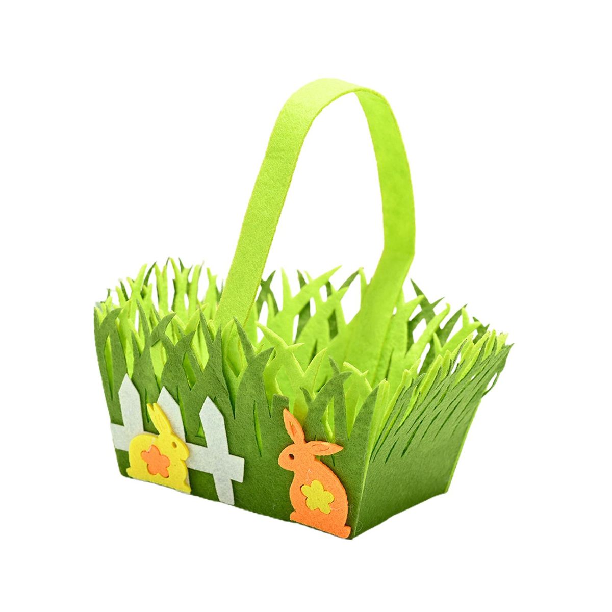Easter Basket With Handle For Kids Non Woven Fabric Orange