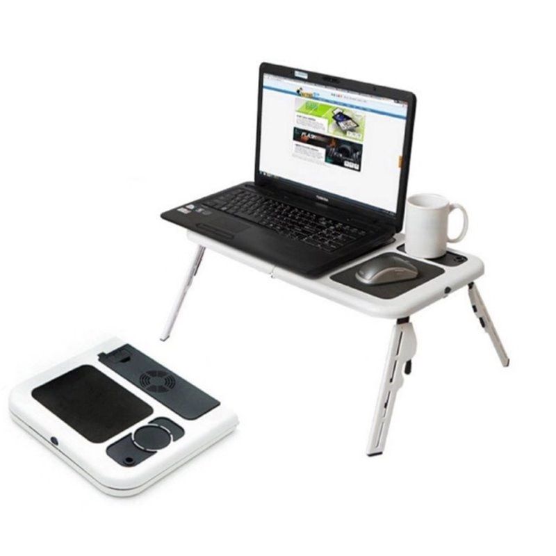 Portable Adjustable Laptop Table With Cooling Pad
