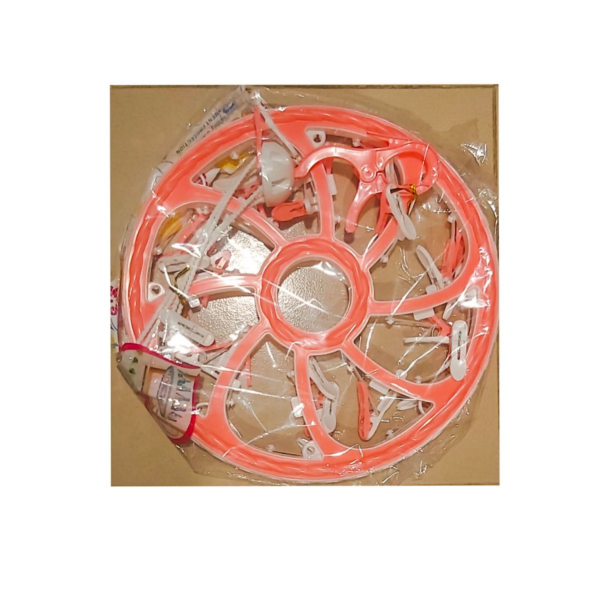 One Underwears Hanger With 24clips- Pink With White Colour