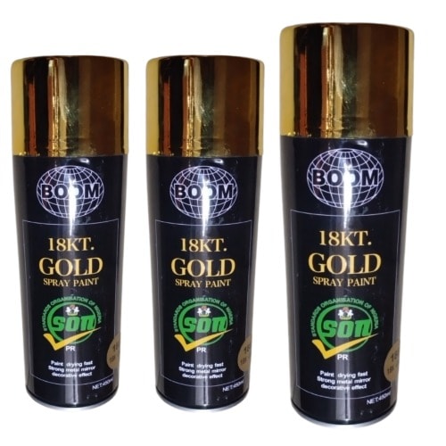 Boom 18kt Gold Spray Paint - 450ml X 3pcs