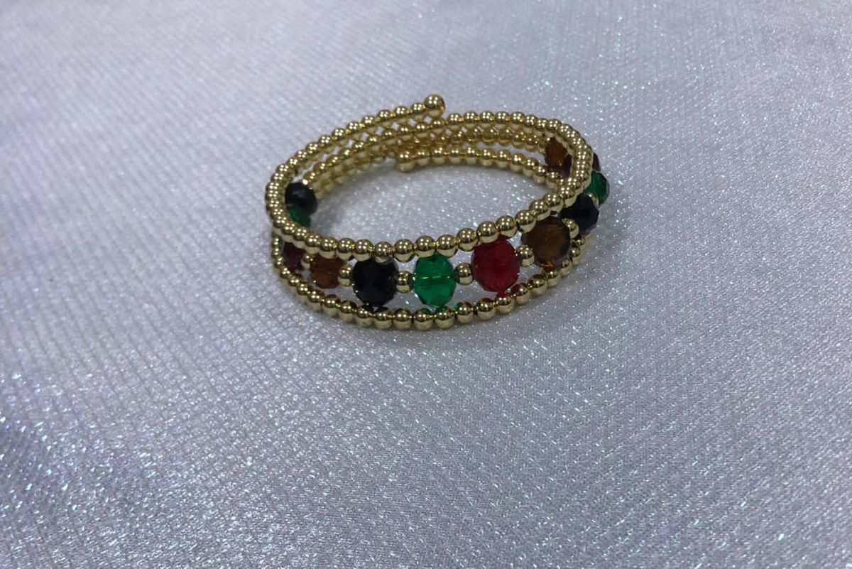 3 In 1 Beaded Wrap Bracelet- Gold