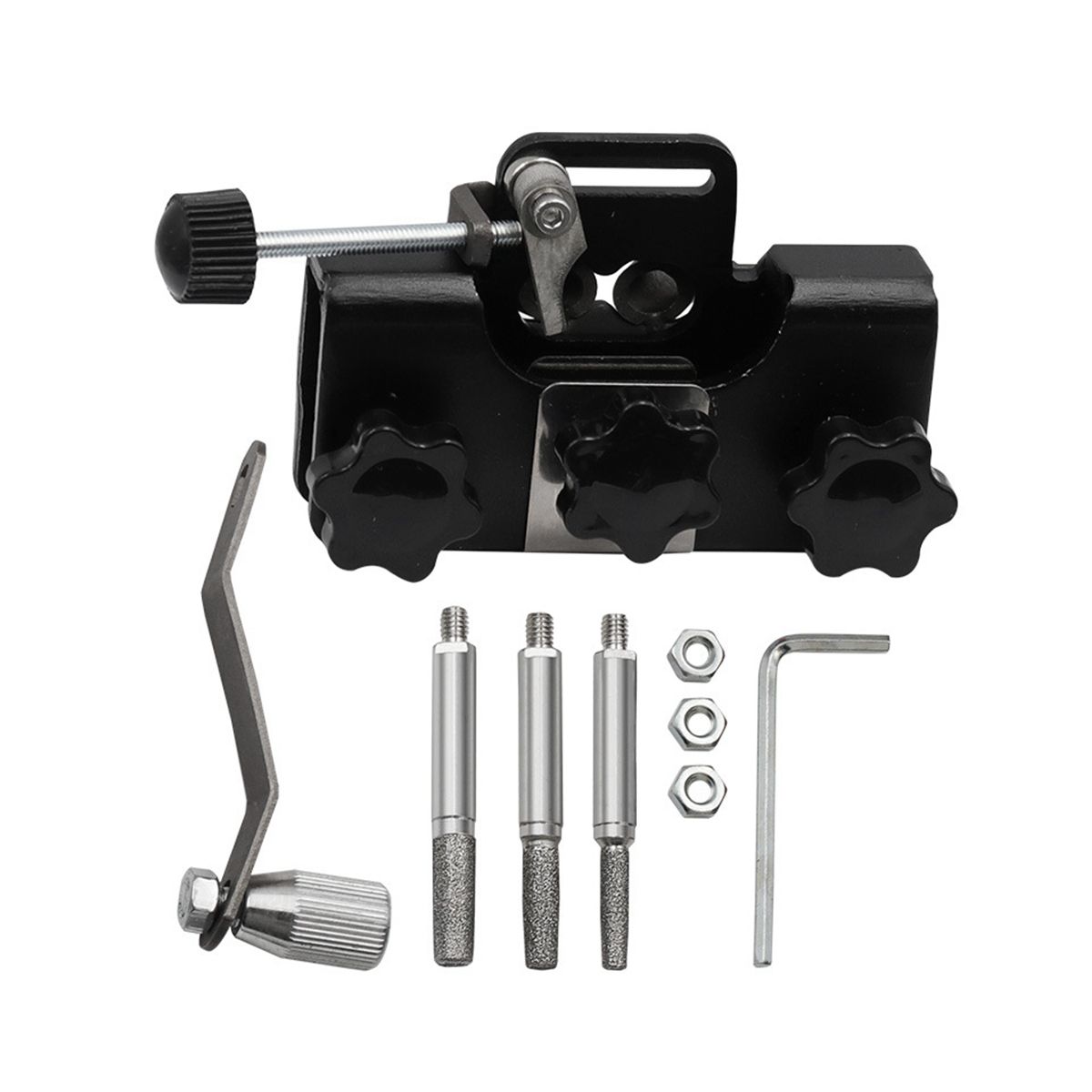 Bracelet Grinder Portable Hand-Cranked Chain Grinder Set Chain Clamp Sharpener Chain Grinder Quick Grinding Tool Black