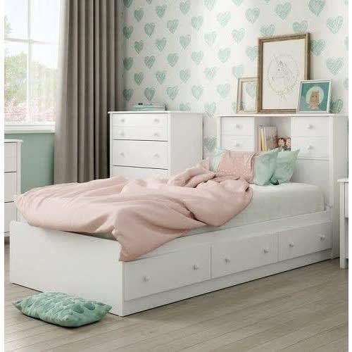 Bed Frame With Drawers -3 1/2 Ft By 6ft - White