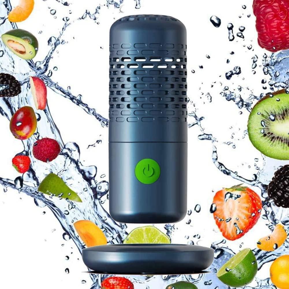 Multifunctional Portable Mini Fruit Vegetable Cleaning Machine Capsule Shape Automatic Food Cleaner Purifiers Device Wireless Charging for for Rice Meat Seafood