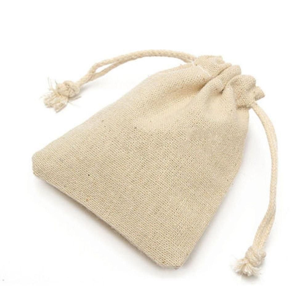 50Pcs Natural Burlap Bags Linen Pouches Sacks with Drawstring Burlap Jute Bags Reusable Eco-Friendly Small Storage Bag Pockets