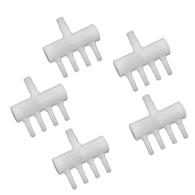 5 Pcs Plastic Air Flow Control Distributor Lever Pump Valve 4 Way