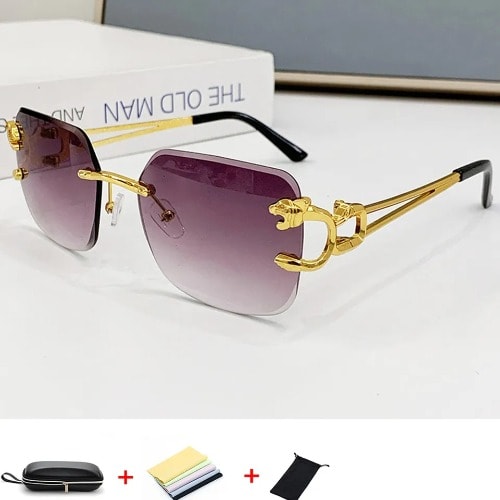 Rimless Sunglasses With Free Box
