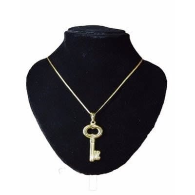 Fashion Necklace And Key Pendant Set - Gold