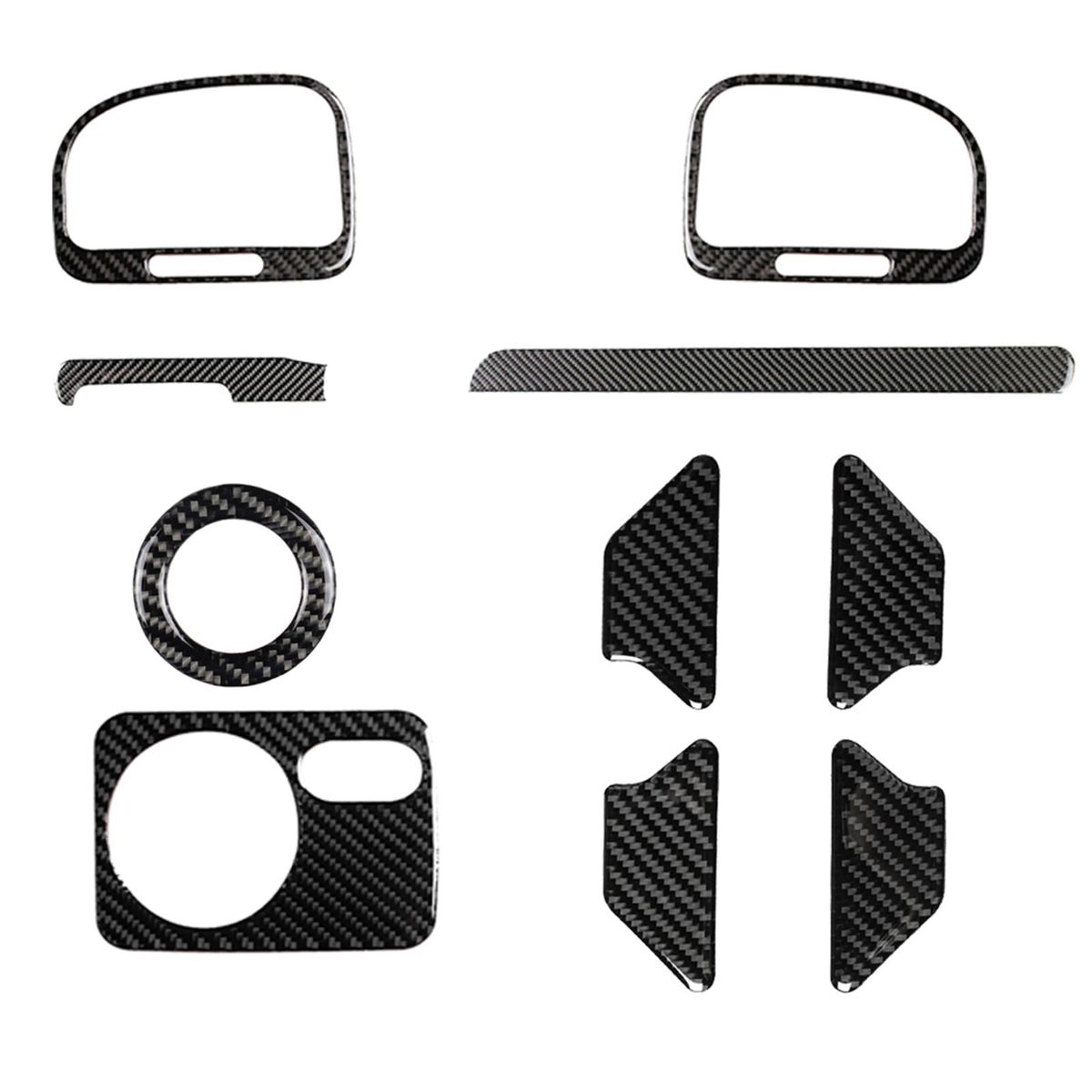 Car Carbon Fiber Center Panel Stickers Replacement For VW Golf 6 GTI R MK6 2008-12(Left Drive)