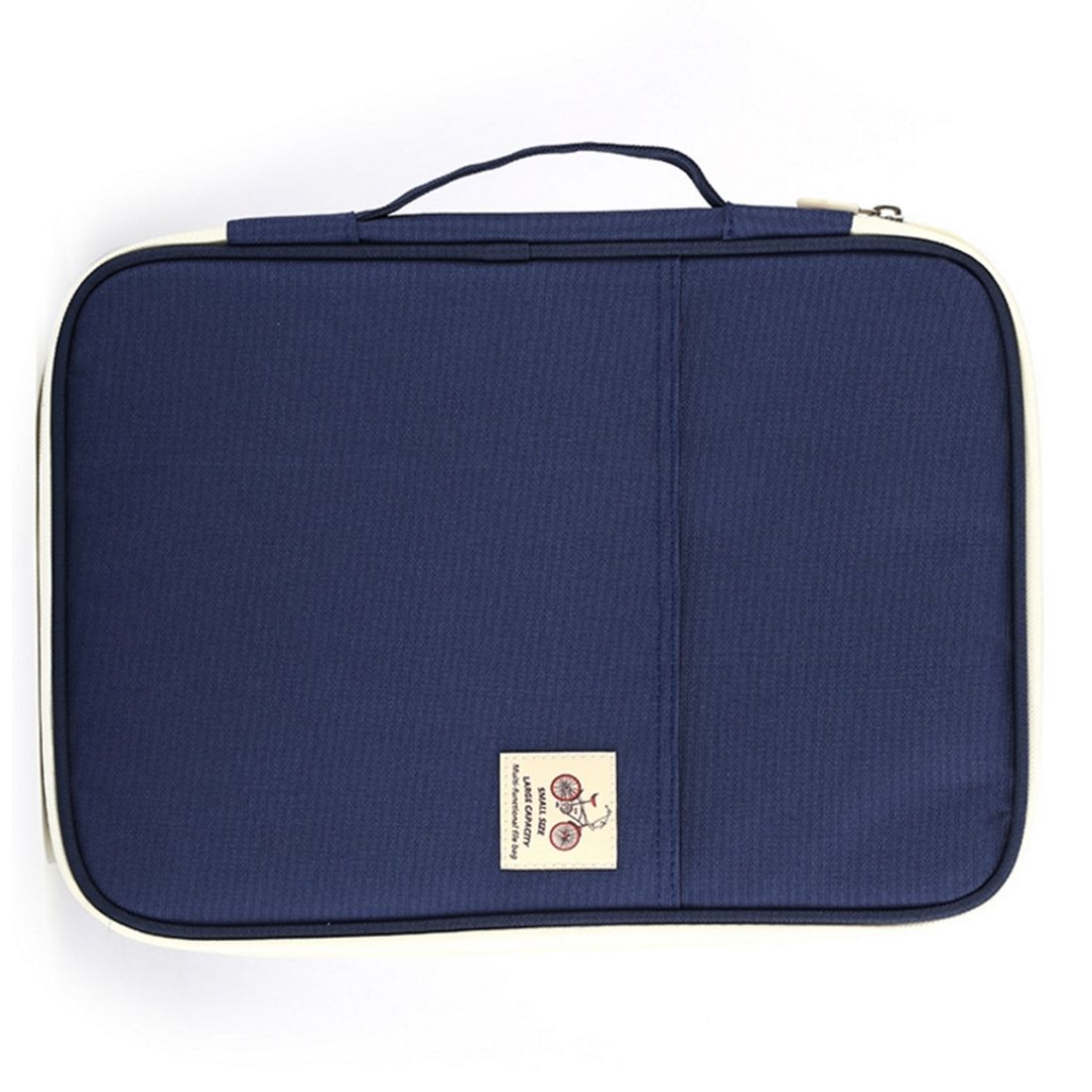 Office Supplies Multi-purpose Zipper Document Folder A4 Storage Bag (navy)