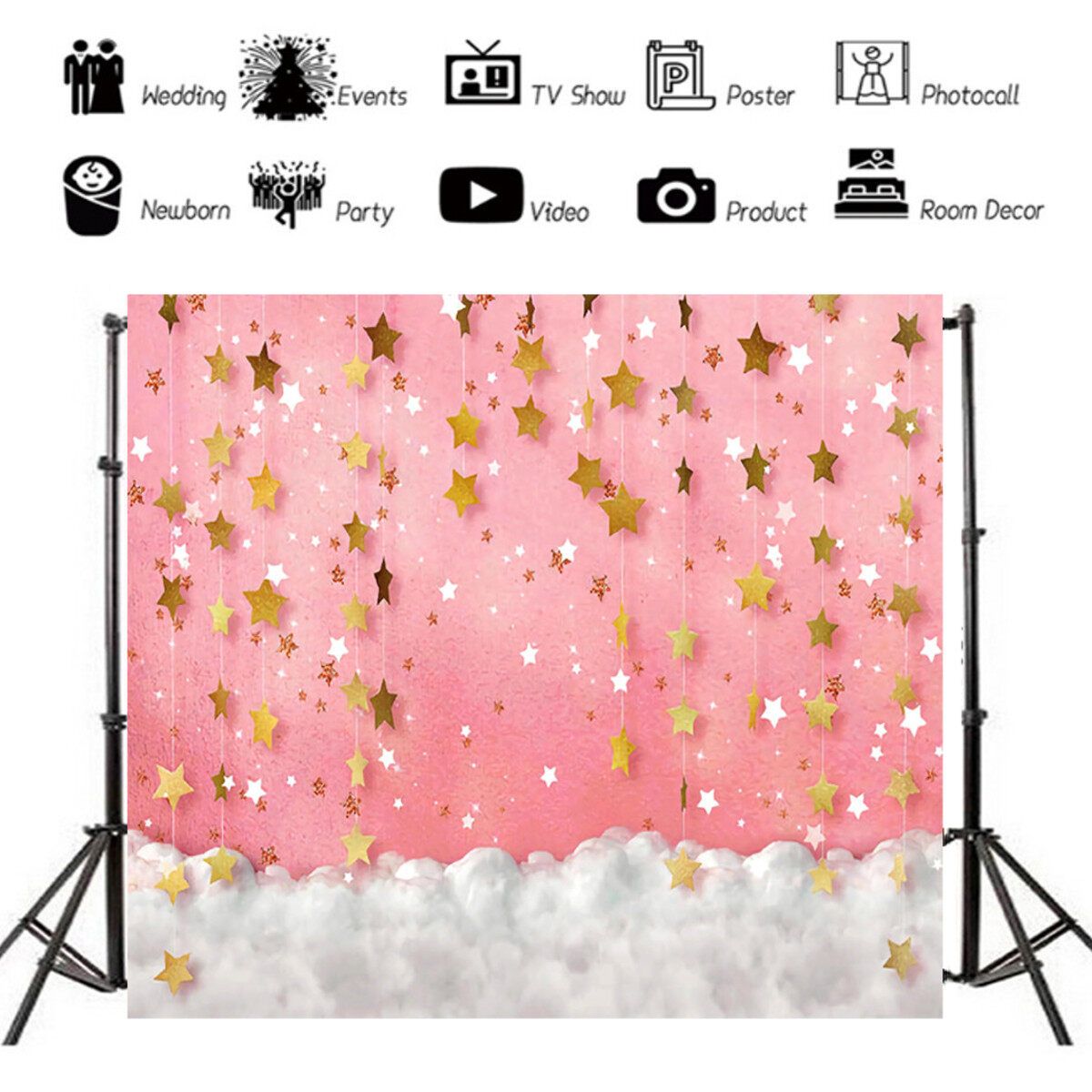Baby Children Kids Newborn Birthday Party Star Photo Backdrop Photography Background Wallpaper Studio Props Decor 270x180cm