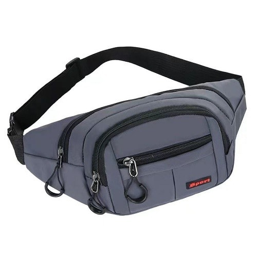 Sporty Gym Waist Belt Bag - Grey
