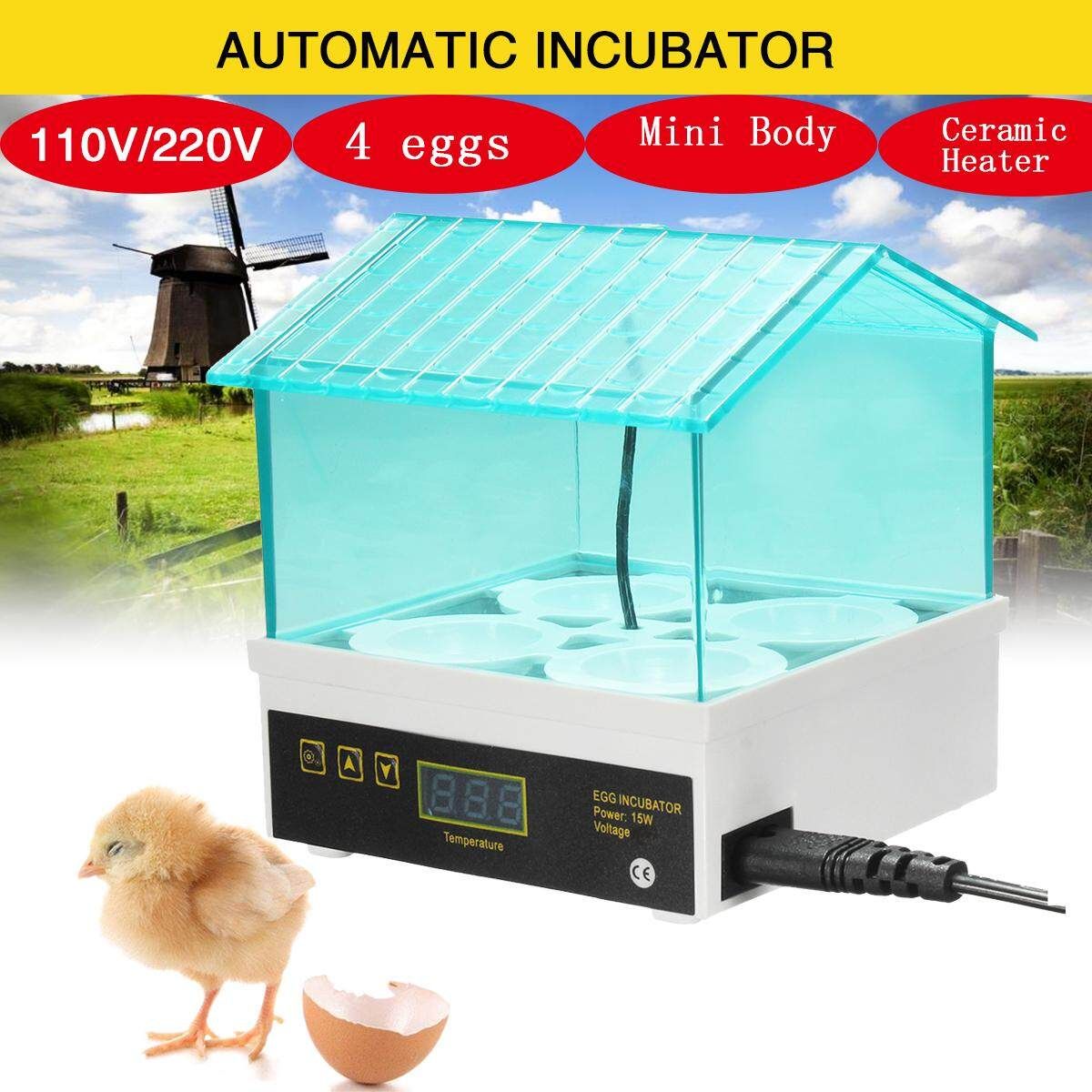 Digital Clear 4 Egg Bird Incubator Hatcher Automatic Temperature Control Machine 110V 110v