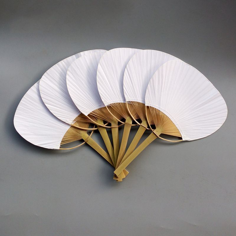 Handle White Summer White Blank Pure Group Bamboo Fan Fan Blank Calligraphy 20pcs Painting
