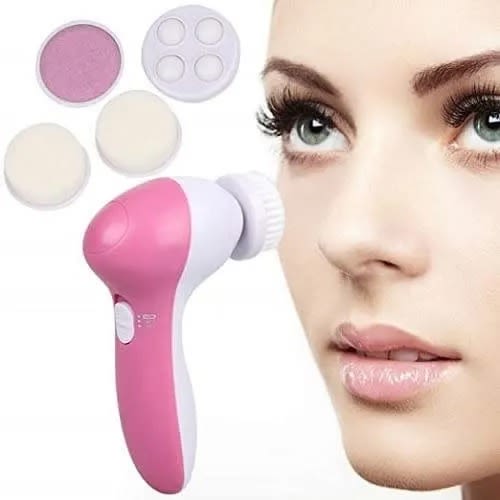 5 In 1 Facial Scrub And Massager With Exfoliating Brush Heads