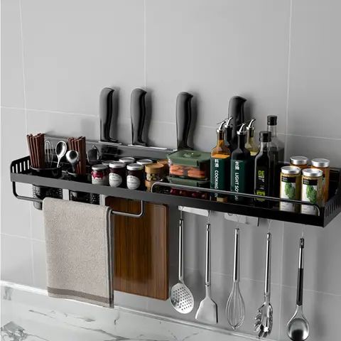 Wall Mounted Aluminium Kitchen Knive Rack - 60cm