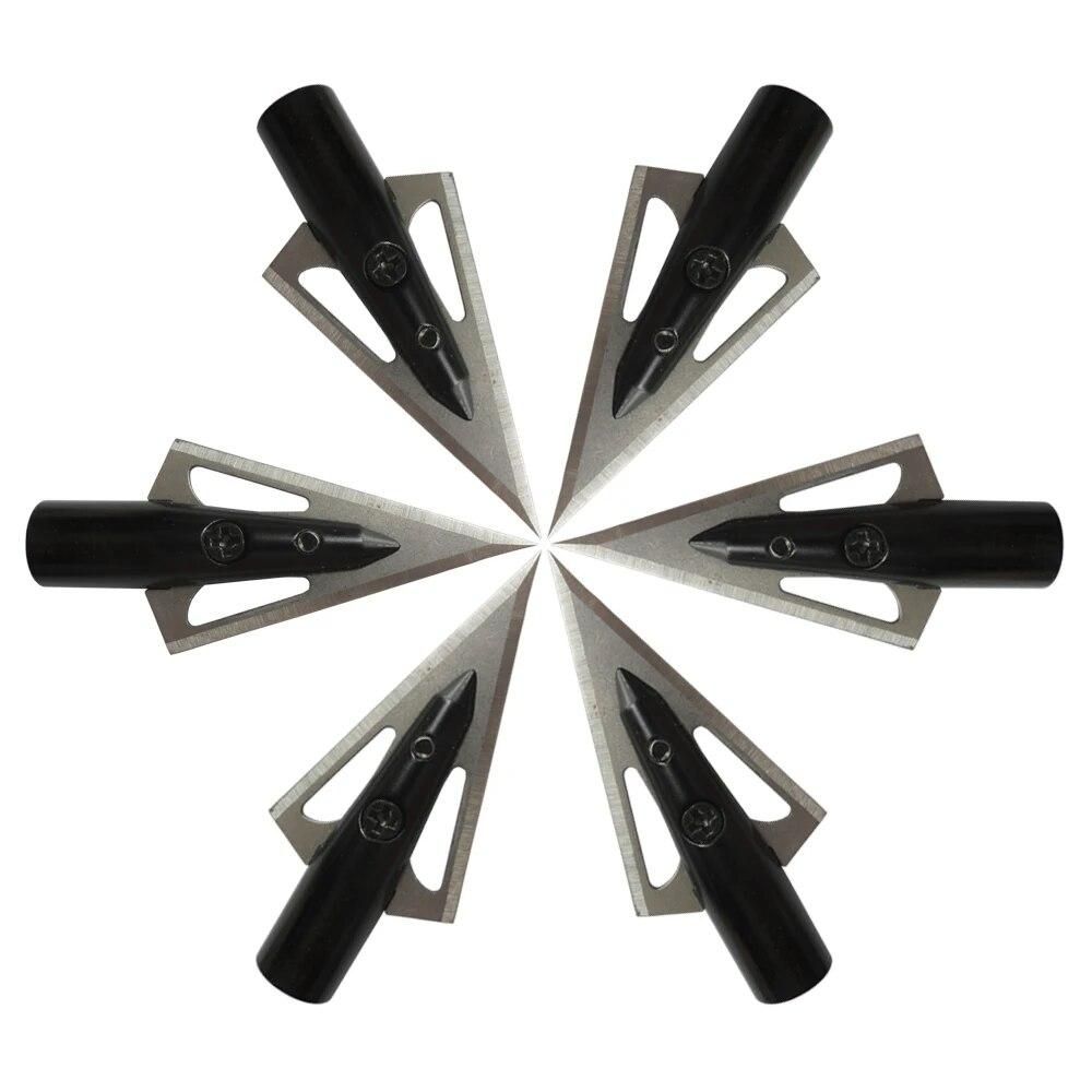 6PCs Broadheads NEW Metal Hunting Arrow Tips for DIY Wooden Arrow Archery