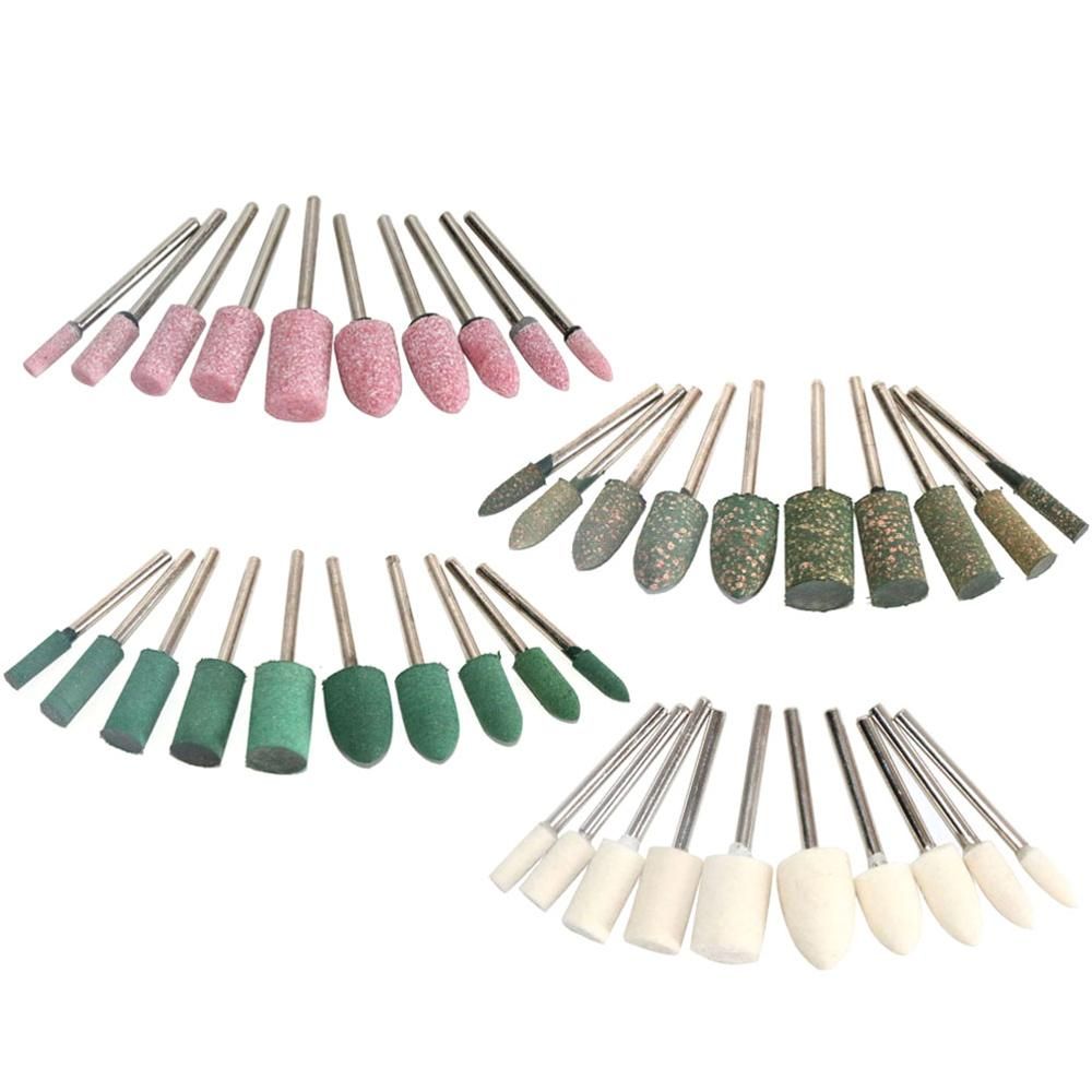 10pcs Wool Felt Ceramic Grinding Head Pointed Poli