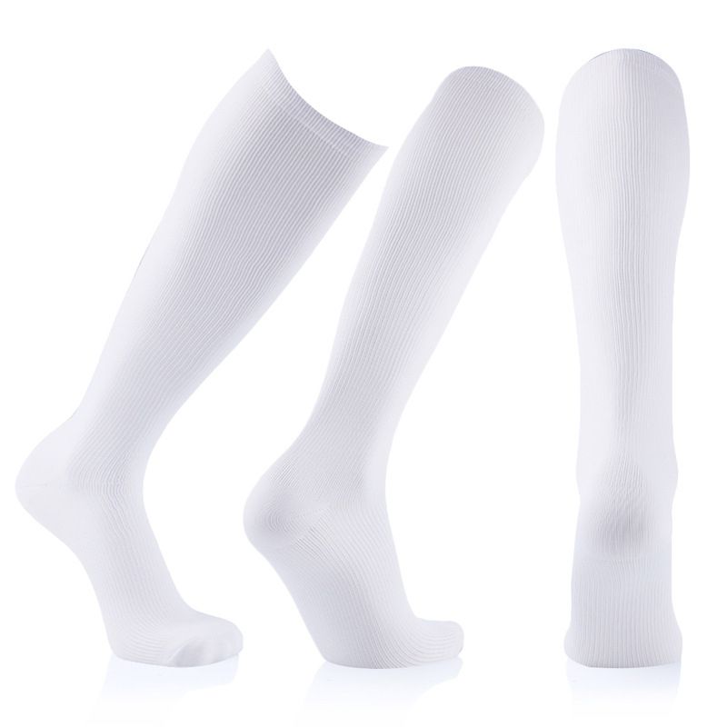 Compression Socks Varicose Veins Socks Football Soccer Thigh Long Tube Unisex Outdoor Sports Nursing Stockings For Men Women(#WYSZ03-White)