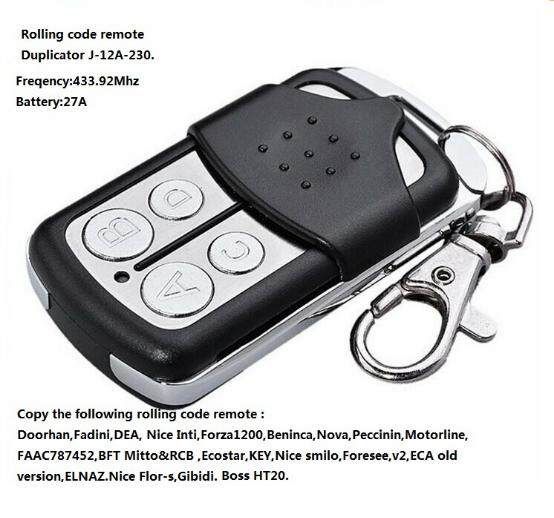 Garage Door Remote Controller Key 433.92MHZ Duplicator2.0 Model 230MHZ