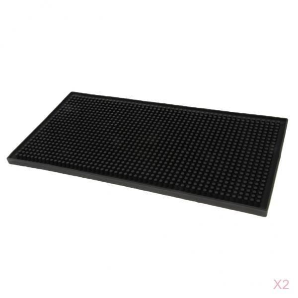 Bar Runner Rubber Strip Spill Mat Black Home Cocktail Party Pub