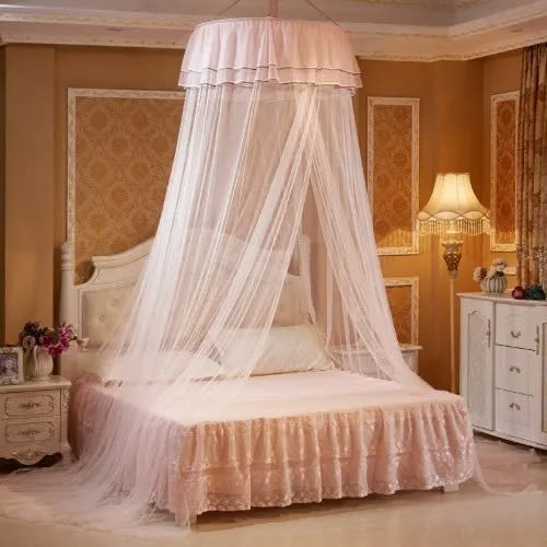 Lace Curtain Ceiling Mosquito Net For Double Bed