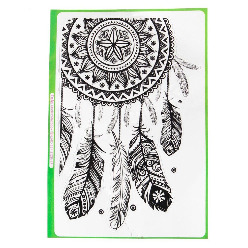 15x22cm For Macbook 11 12 13 15 17'' Feather Flower Decal Sticker Vinyl Skin Decor Skin PVC