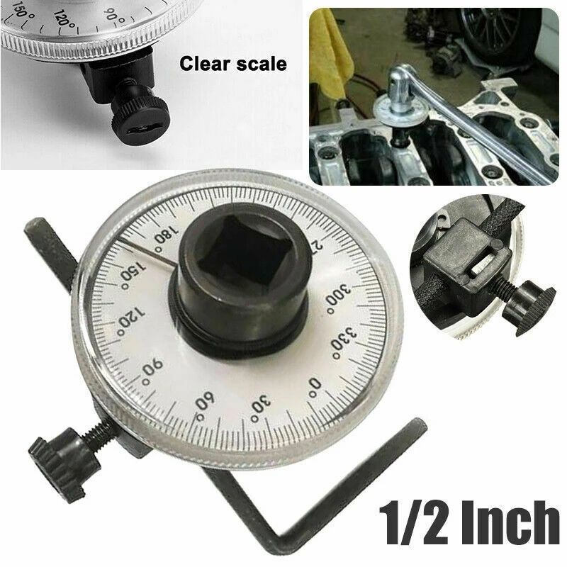 360&deg; 1/2 Inch Adjustable Drive Torque Angle Gauge