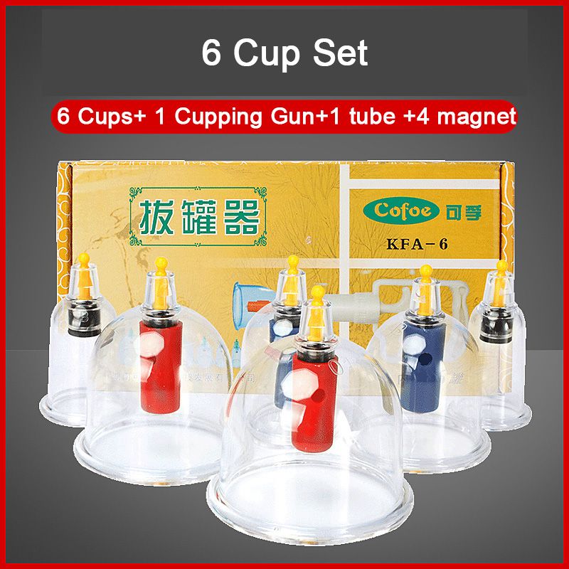 Magnet Vacuum Therapy Medical Sucker 24/12/6 Massage Body Cans Chinese Cupping Massage Cups Cofoe Acupuncture Suction Set