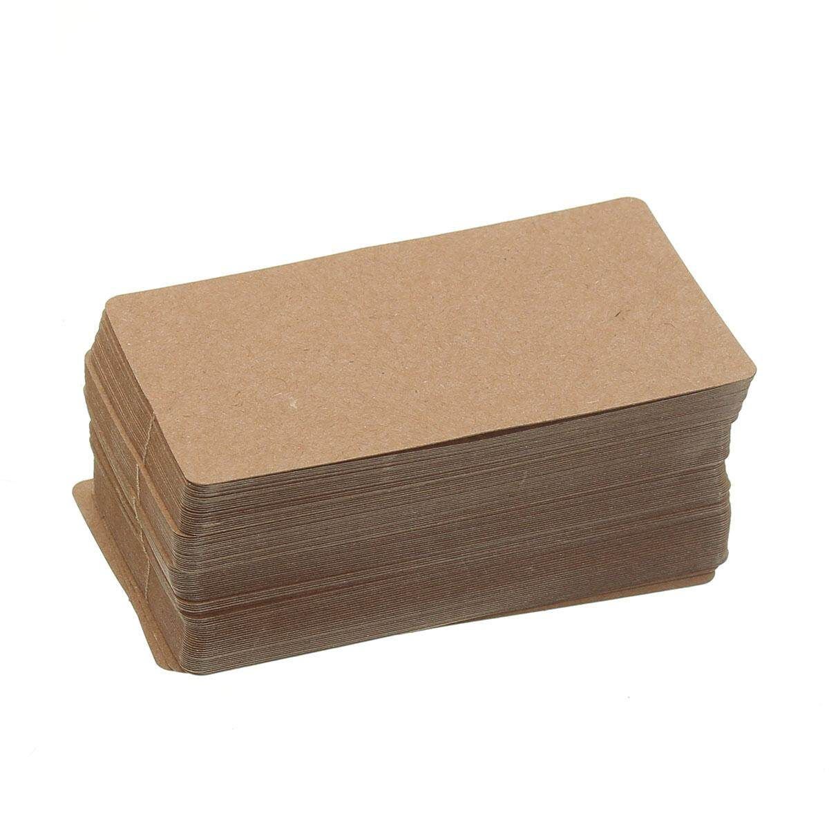 100Pcs New Arrival Kraft Paper Card Message Memo Wedding Party Gift Thank You Cards DIY Bookmarks Vocabulary Card Brown White Cowhide