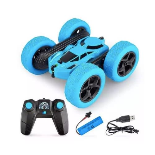 Flip 24g Children Toys Rc Remote Control Stunt Car - Blue