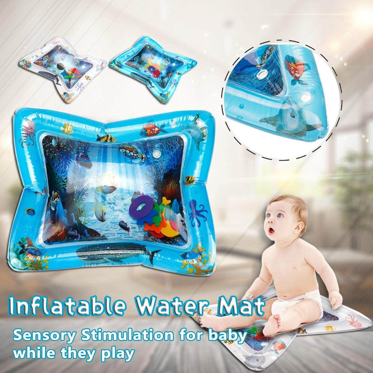 Portable Folding Inflatable Baby Water Play Mat Indoor & Outdoor Fun Activity Play Center For Children & Infants White