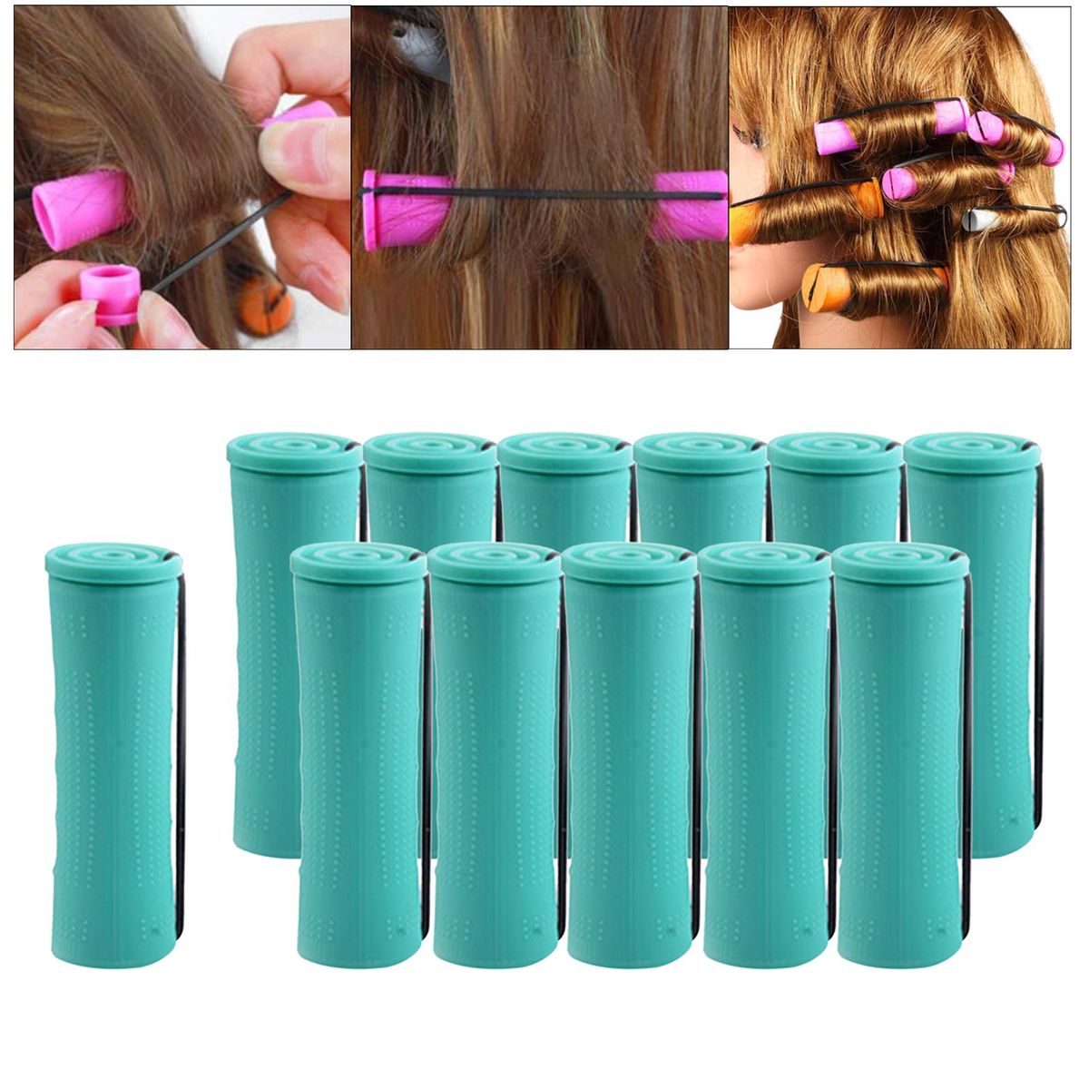 Curl Cold Wave Perm Rods Curling Hair Non-Slip Elastic 12Pcs 2.5cm