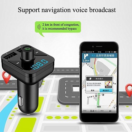 Car Kit Handsfree Wireless Bluetooth FM Transmitter Dual USB Phone Charger Handsfree Call By HT