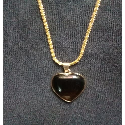 Onyx Heart Pendant Criss-cross Chain
