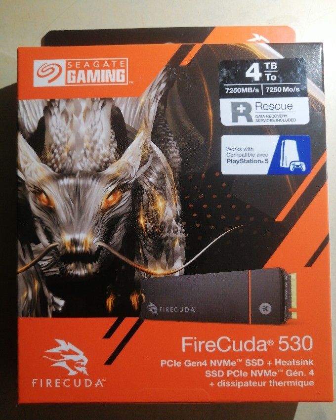 4TB Firecuda 530 Gaming SSD With Heatsink PCle Gen 4 NVme