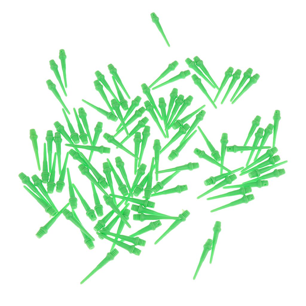 100 Pieces Dart Soft Tips Points 2BA Standard Darts Needles Green
