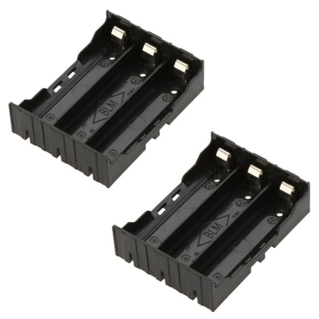 1pcs DIY Black Storage Box Holder Case For 3 X 18650 3.7V Rechargeable Batteries