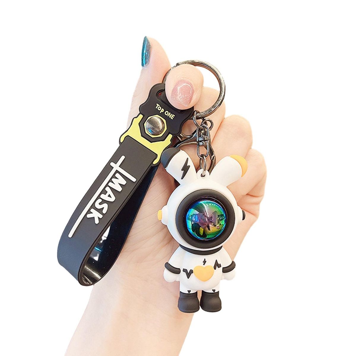 Key Chain Lovely Astronaut Keychain Pendant Black